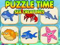 Mchezo Puzzle Wakati Viumbe vya Baharini online