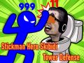 Mchezo Stickman shujaa Skibidi Mnara wa Ulinzi online