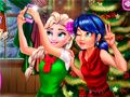 Mchezo Selfie ya Ladybug na Elsa ya Krisimasi online