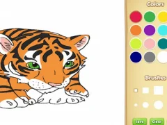 Mchezo Kitabu cha kuchorea cha Tiger online