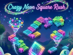 Mchezo Crazy Neon Square Rush online
