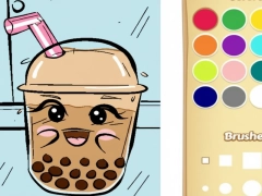Mchezo Kitabu cha kuchorea chai cha Boba kwa watoto online