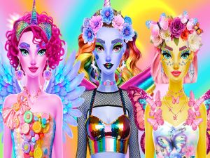 Mchezo Makeup ya kung'aa ya Divas online
