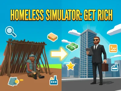 Mchezo Simulator isiyo na makazi: Pata tajiri online