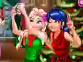 Mchezo Selfie ya Ladybug na Elsa ya Krisimasi online Mchezo Selfie ya Ladybug na Elsa ya Krisimasi online