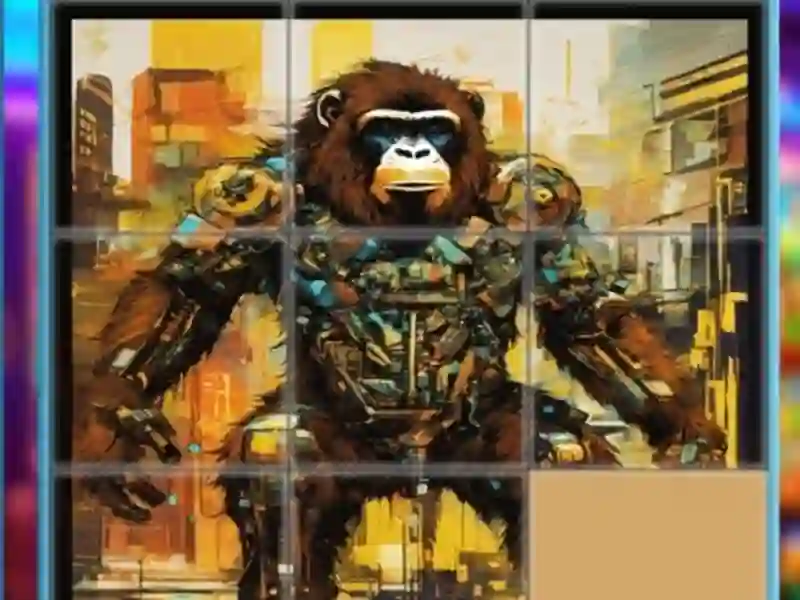 Mchezo Gorilla sliding puzzles online