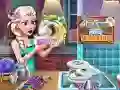 Mchezo Kusafisha Vyombo vya Malkia wa Barafu online Mchezo Kusafisha Vyombo vya Malkia wa Barafu online