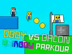 Mchezo Obby dhidi ya Bacon Rainbow Parkour online