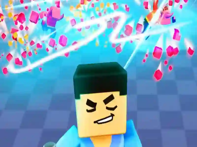 Mchezo 3D block Gladiator: kuchora upanga online