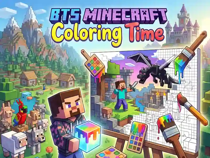 Mchezo BTS Minecraft Coloring Time online