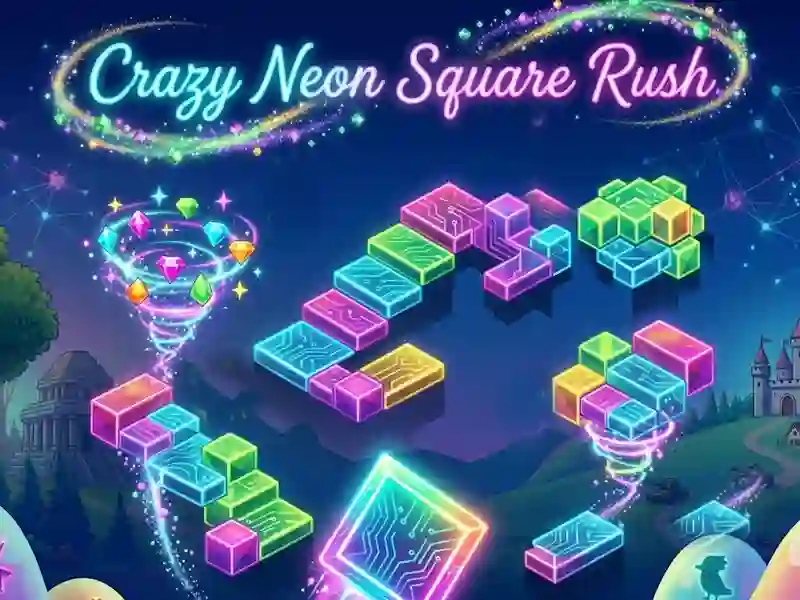 Mchezo Crazy Neon Square Rush online