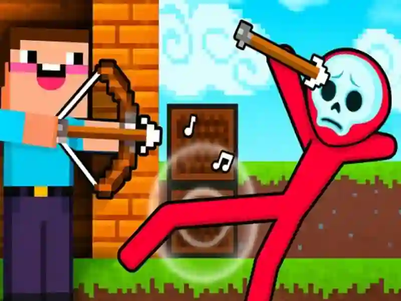 Mchezo Noob Archer vs Stickman Zombie online