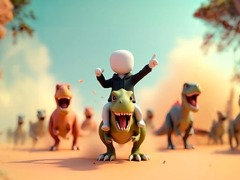 Mchezo Stickman: Uwanja wa Dinosaur online