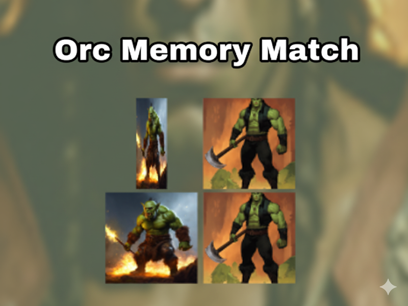 Mchezo Mechi ya kumbukumbu ya ORC online